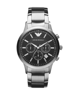 Emporio Armani Silver Metal Strap Chronograph Men's Watch