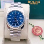 Spectacular Rolex Blue Dial Metal Belt Analog Quartz Movement For Men's watch
