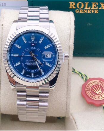 Spectacular Rolex Blue Dial Metal Belt Analog Quartz Movement For Men's watch