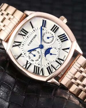 Cartier Swiss Made Rose Gold Metal Belt Watch For Men