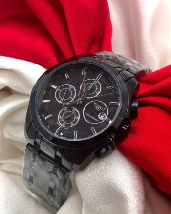 Tissot Full Black Metal Strap Watch For Men