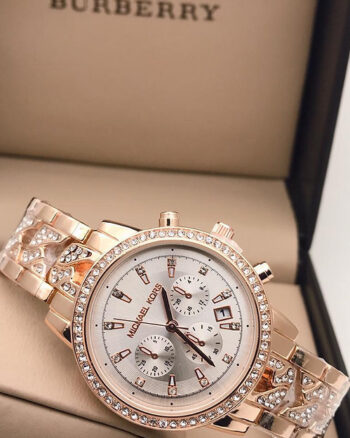 Michael kors Diamond Rose Gold Dial New Metal Belt Women's Watch