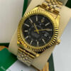Rolex Black Dial Metal Belt For Men's watch