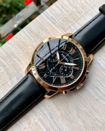 Fossil Black And Gold Watch For Men