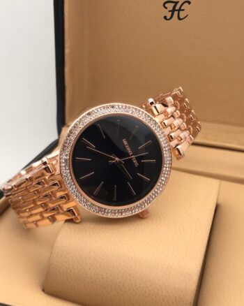 Michael Kors Diamond Studded Black Dial Women’s Watch