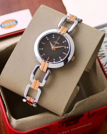 Fossil Silver And Rose Gold Premium Watch For Women