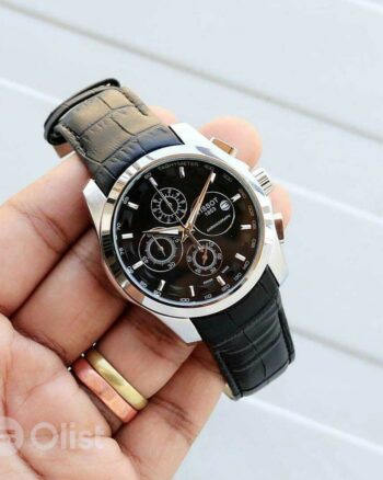 Tissot Silver Bezel Black Strap Automatic Chronograph Men's Watch