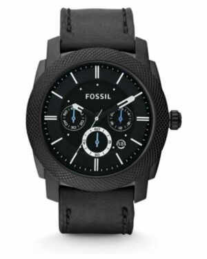 Fossil Machine Chronograph Black Stainless Steel Chain Watch