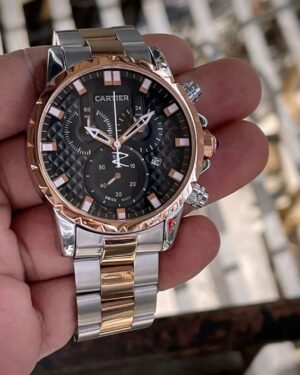 Cartier Wrist Watch Silver And Rose Gold Metal Belt For Men’s Watch