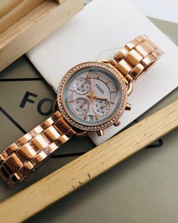 Stylish Fossil Chronograph Metal Belt Women’s Watch