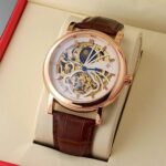 Patek Philippe Skeleton Men's Swiss Automatic Watch In Brown Belt
