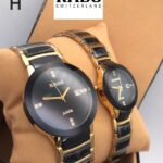 Rado Jubile Black And Gold Strap Couple Watches