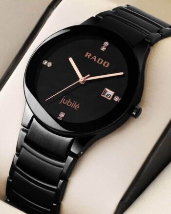 Classy Black With Gold Dial Rado Watch