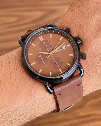 Fossil Brown Dial Leather Belt Analog For Men's Watch