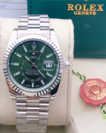 Classic Rolex Green Dial Metal Belt Analog Quartz Movement For Men's watch
