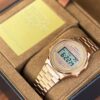 Casio Alarm Chrono Rose Gold Metal Belt Digital Watch For Men