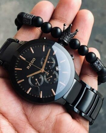 Men Rado Centrix Chronograph Black  Watch