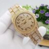 Luxury Rolex Men's Analog Gold Arabic Numerals Diamond Watch