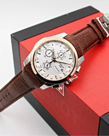 Tissot Brown Leather Strap Swiss Made Chronograph Watch For Men
