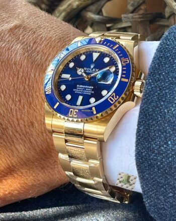 Rolex Full Metallic Automatic Luxuries Men's Watch In Blue And Gold