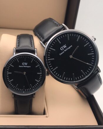 Classic Daniel Wellington Black Dial New Leather Belt Couple Watch
