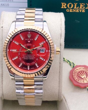 Dynamic Rolex Red Dial Metal Belt For Men