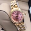 Rolex Pink Dial Diamond Stud New women’s Watch