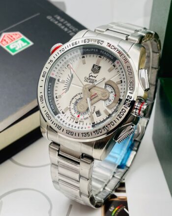 Casual Tag Heuer Chronograph Silver Dial Men's Watch