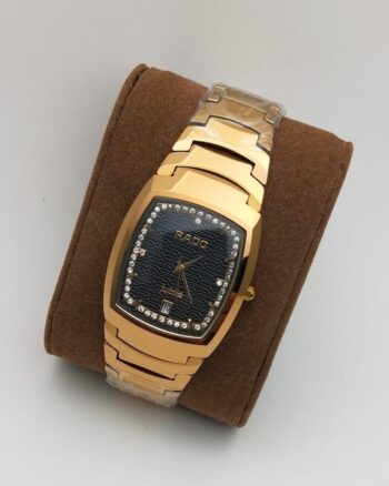 Men Stylish Gold Metallic Strap Rado Watch