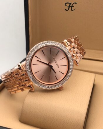 Michael Kors Diamond Studded Women’s Watch In Rose Gold