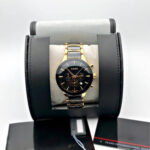 Men Rado Centrix Chronograph Black And Gold Watch