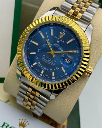 Rolex Blue Dial Metal Belt For Men's watch