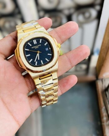 Patek Philippe Black Dial Metal Belt Men's Watch