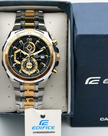 Edifice Premium Chronograph White Dial Gold Men's Watch