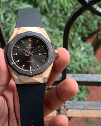 Hublot Black And Rose Gold Premium Watch For Men