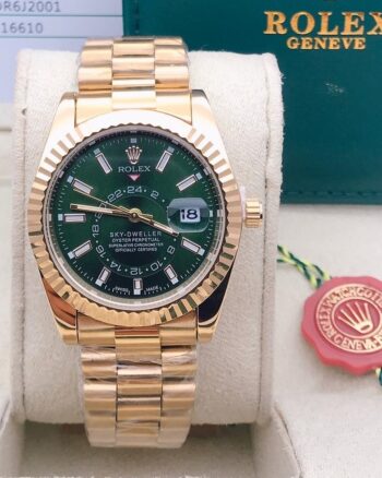Royal Rolex Green Dial Metal Belt Analog Quartz Movement For Men's watch