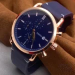 Fossil The Commuter Blue Dial Blue Leather Strap Watch for Men