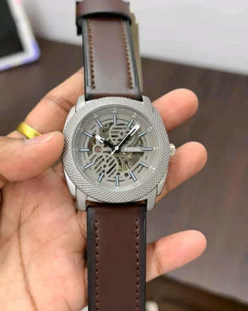 Fossil Modern Machine Automatic Brown Leather Strap Watch