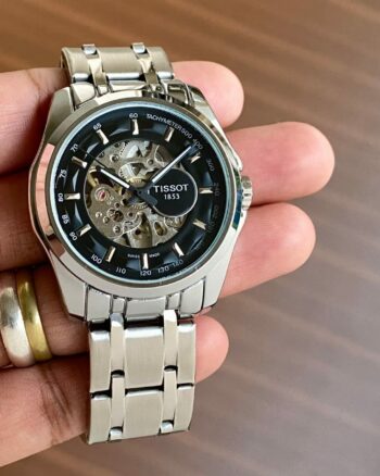 Round Black Tissot Automatic Watch
