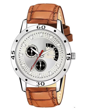 Men Printed Dial & Bracelet Style Straps Analogue Watch