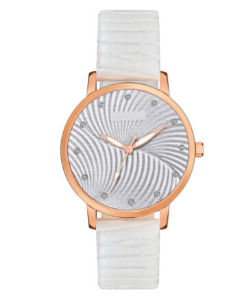 Women White Dial & Synthetic Strap Analogue Watch